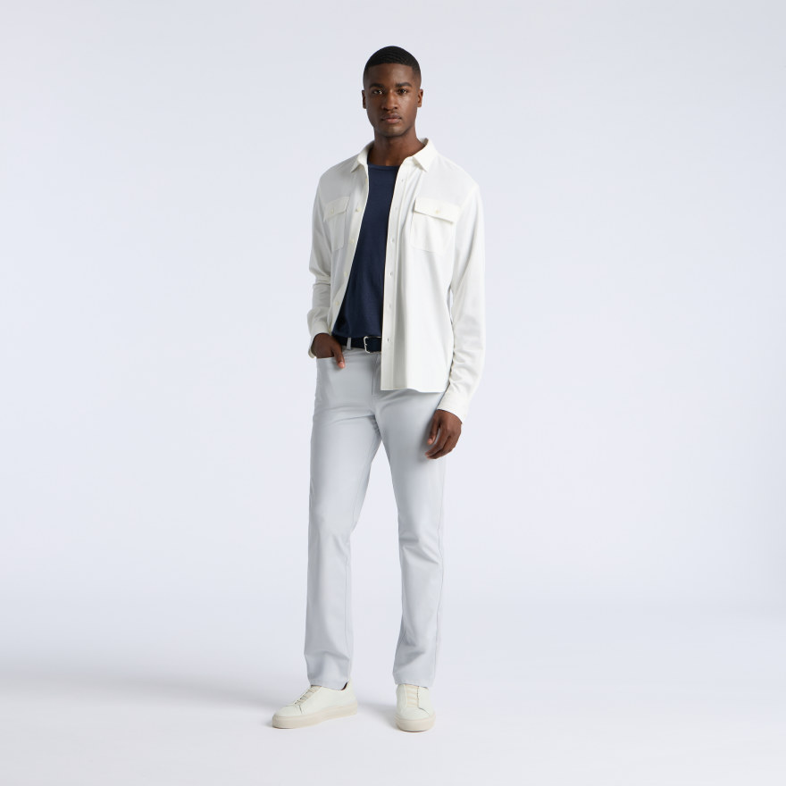 LTD RELEASE BRUSHED COTTON LONG SLEEVE SHIRT in Snow - Alternate Image 5