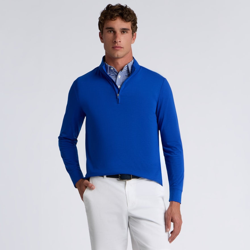 SOFT TOUCH JERSEY 1/4 ZIP in Cobalt - Alternate Image 2