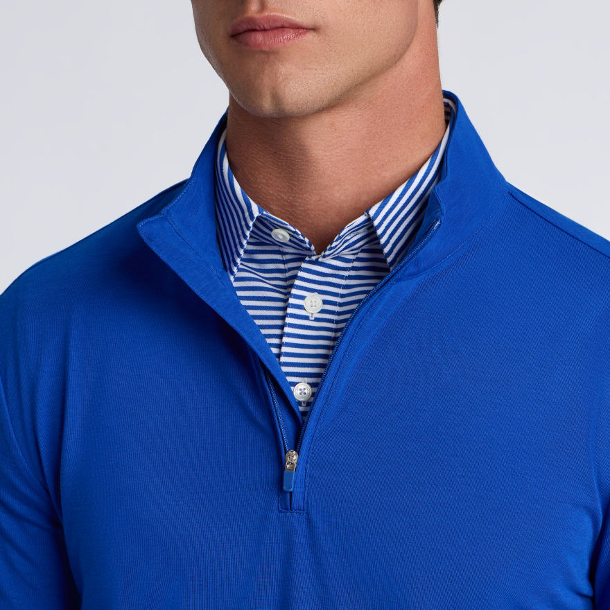 SOFT TOUCH JERSEY 1/4 ZIP in Cobalt - Alternate Image 4