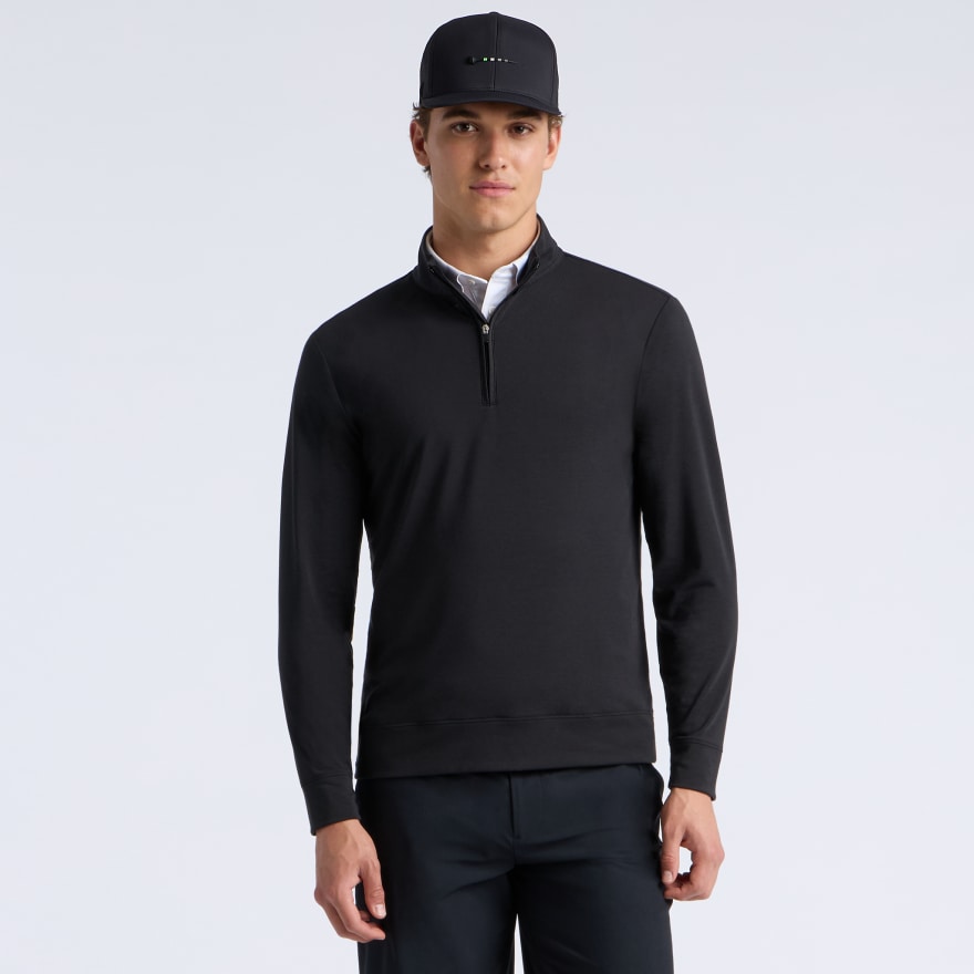 SOFT TOUCH JERSEY 1/4 ZIP in Onyx - Alternate Image 2