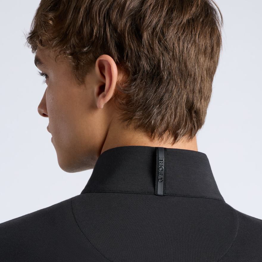 SOFT TOUCH JERSEY 1/4 ZIP in Onyx - Alternate Image 4