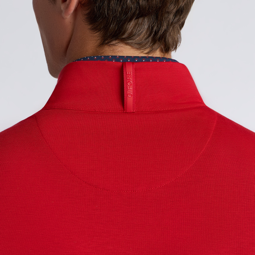 SOFT TOUCH JERSEY 1/4 ZIP in RUBY - Alternate Image 4