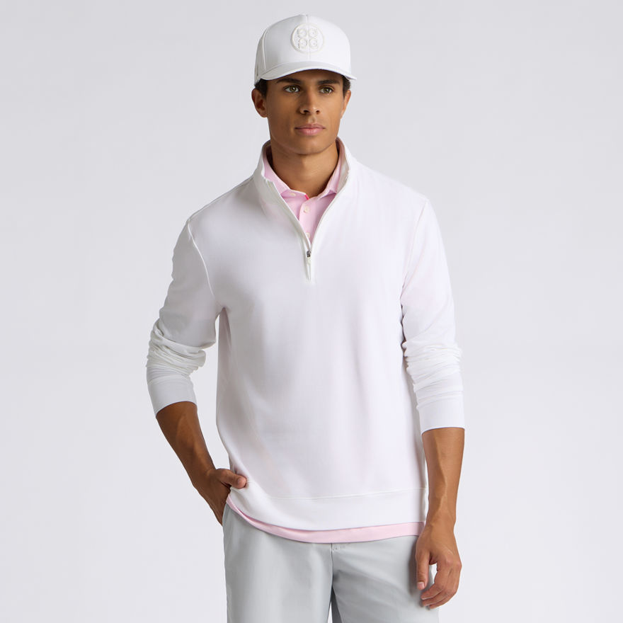 SOFT TOUCH JERSEY 1/4 ZIP in Snow - Alternate Image 1