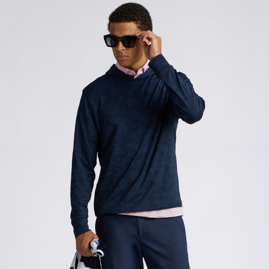 CAMO JACQUARD JERSEY HOODIE in Twilight - Alternate Image 1