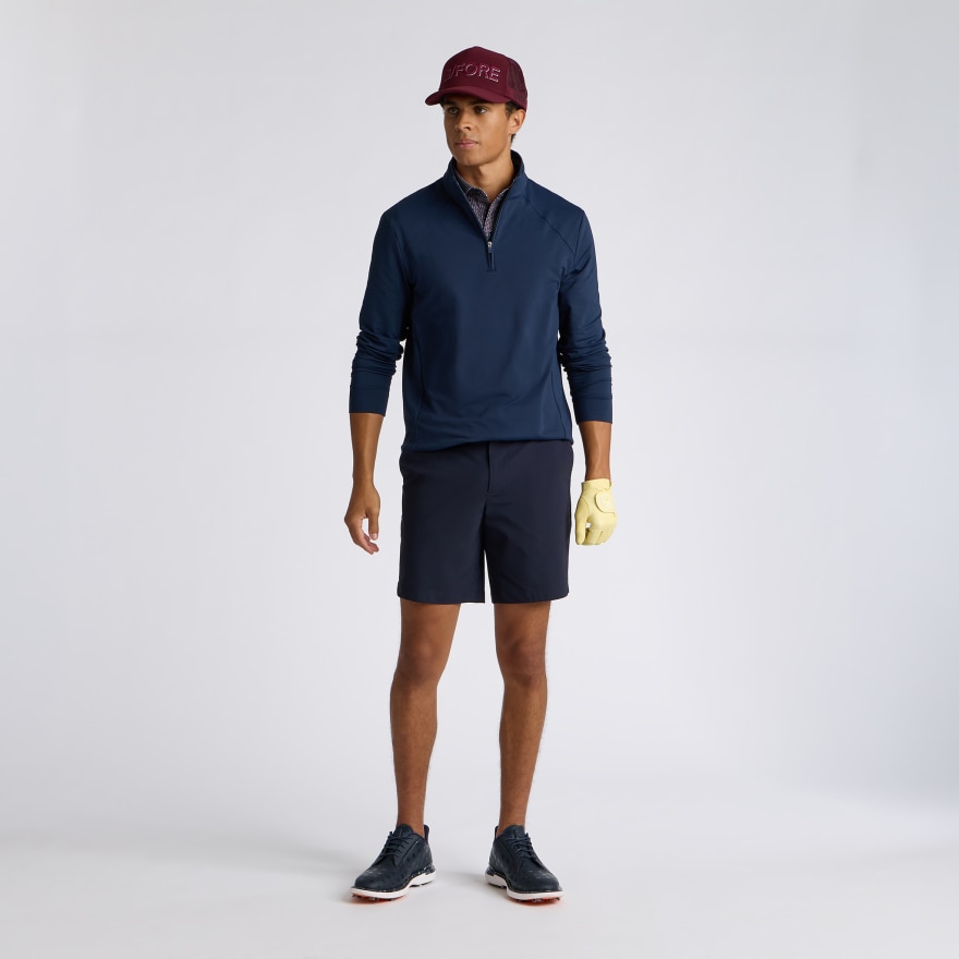 BRUSHED BACK TECH TERRY 1/4 ZIP PULLOVER in Twilight - Alternate Image 1