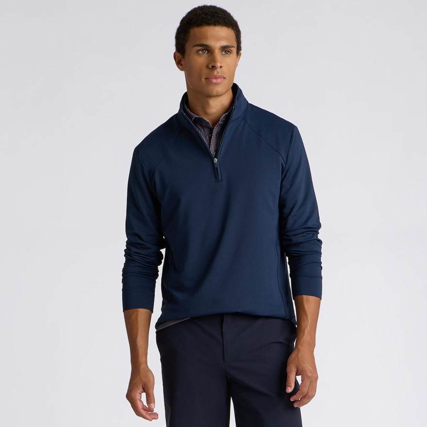 BRUSHED BACK TECH TERRY 1/4 ZIP PULLOVER in Twilight - Alternate Image 2
