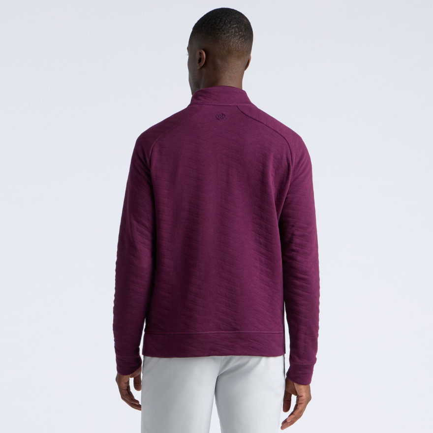 DUNES COTTON QUILTED 1/4 ZIP PULLOVER in DARK PLUM - Alternate Image 4