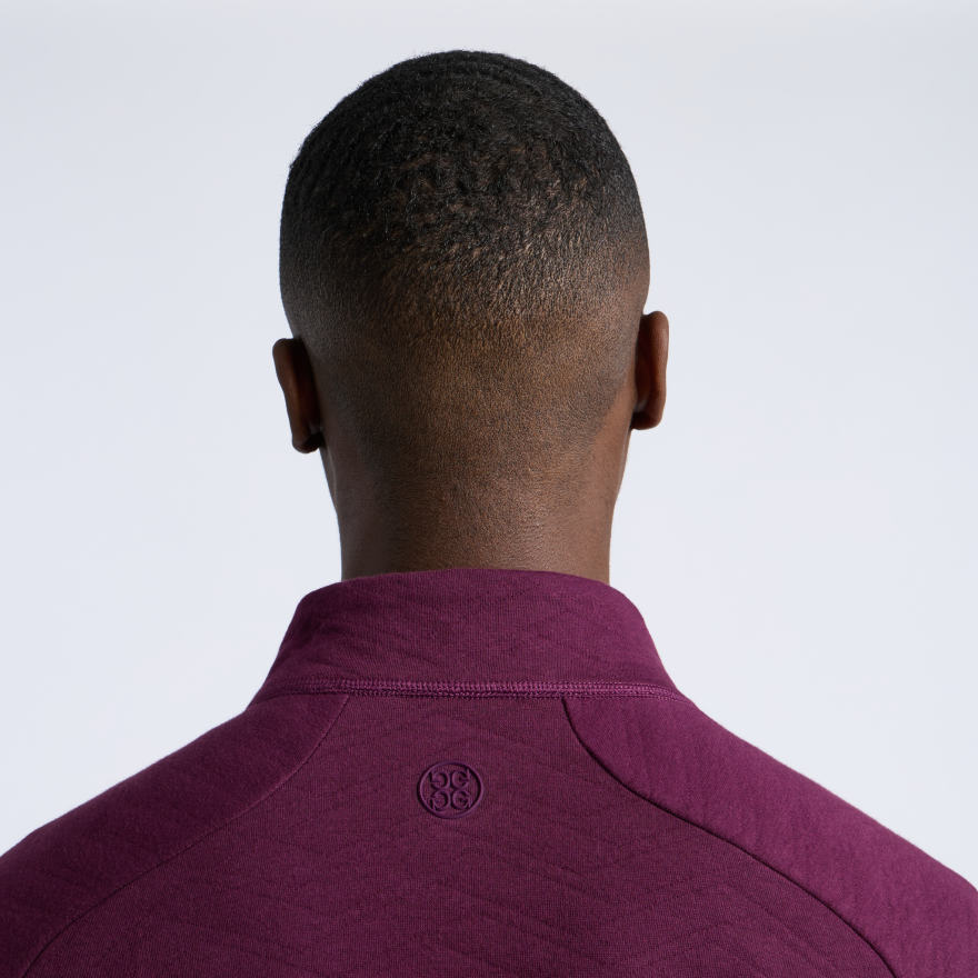 DUNES COTTON QUILTED 1/4 ZIP PULLOVER in DARK PLUM - Alternate Image 1