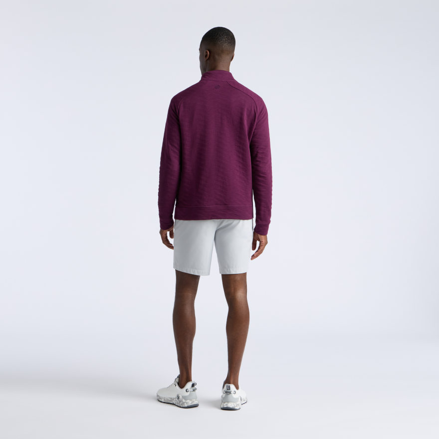 DUNES COTTON QUILTED 1/4 ZIP PULLOVER in DARK PLUM - Alternate Image 7