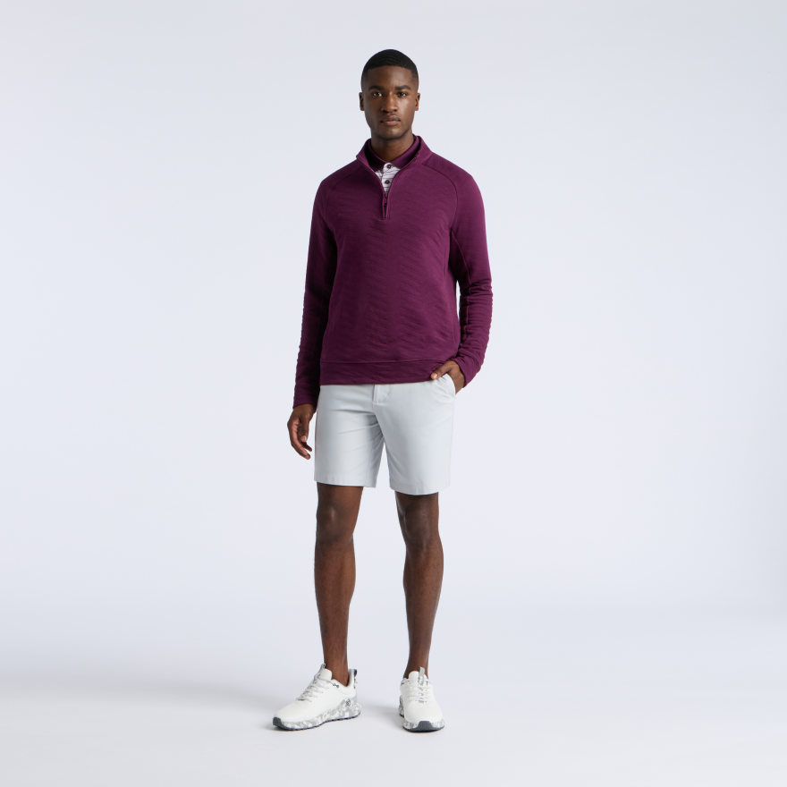 DUNES COTTON QUILTED 1/4 ZIP PULLOVER in DARK PLUM - Alternate Image 6