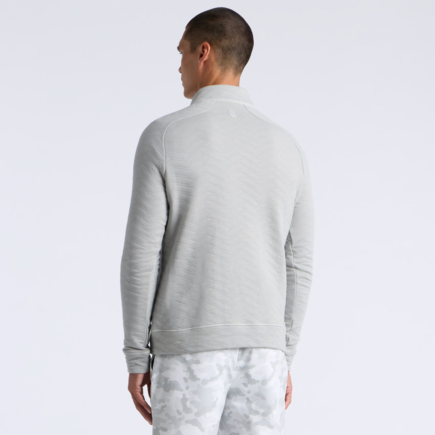 DUNES COTTON QUILTED 1/4 ZIP PULLOVER in NIMBUS MELANGE - Alternate Image 3