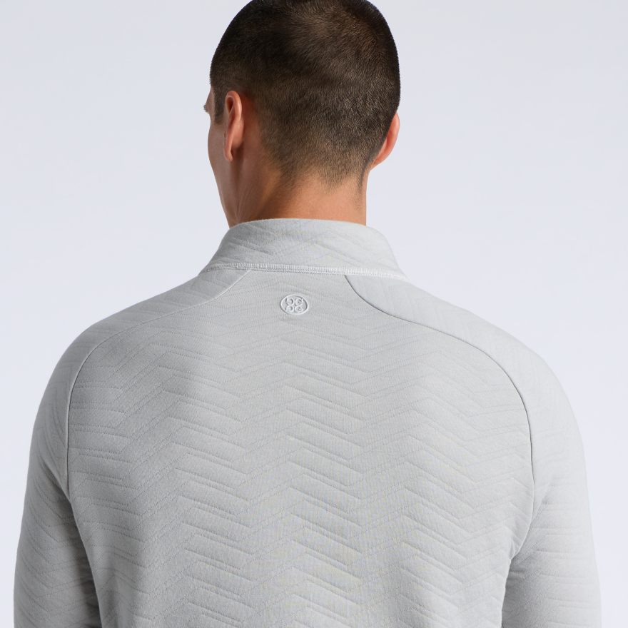 DUNES COTTON QUILTED 1/4 ZIP PULLOVER in NIMBUS MELANGE - Alternate Image 4