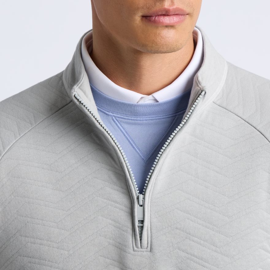 DUNES COTTON QUILTED 1/4 ZIP PULLOVER in NIMBUS MELANGE - Alternate Image 5