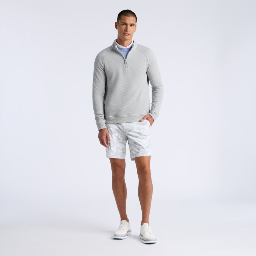 DUNES COTTON QUILTED 1/4 ZIP PULLOVER in NIMBUS MELANGE - Alternate Image 7