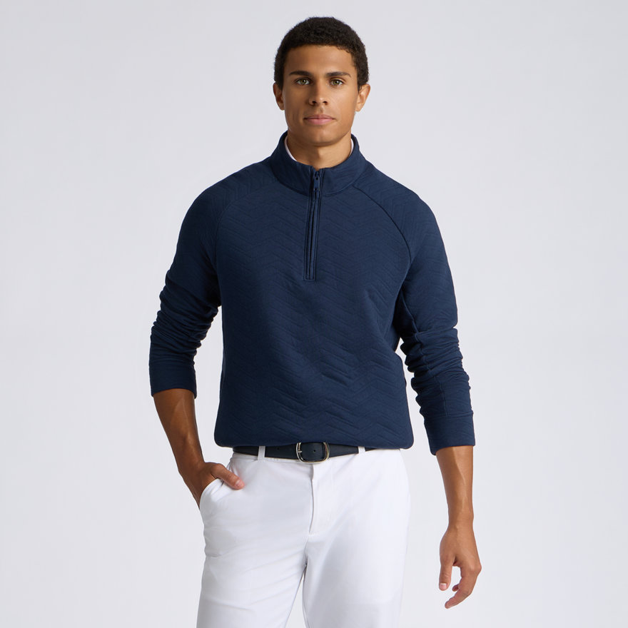 DUNES COTTON QUILTED 1/4 ZIP PULLOVER in Twilight - Alternate Image 2
