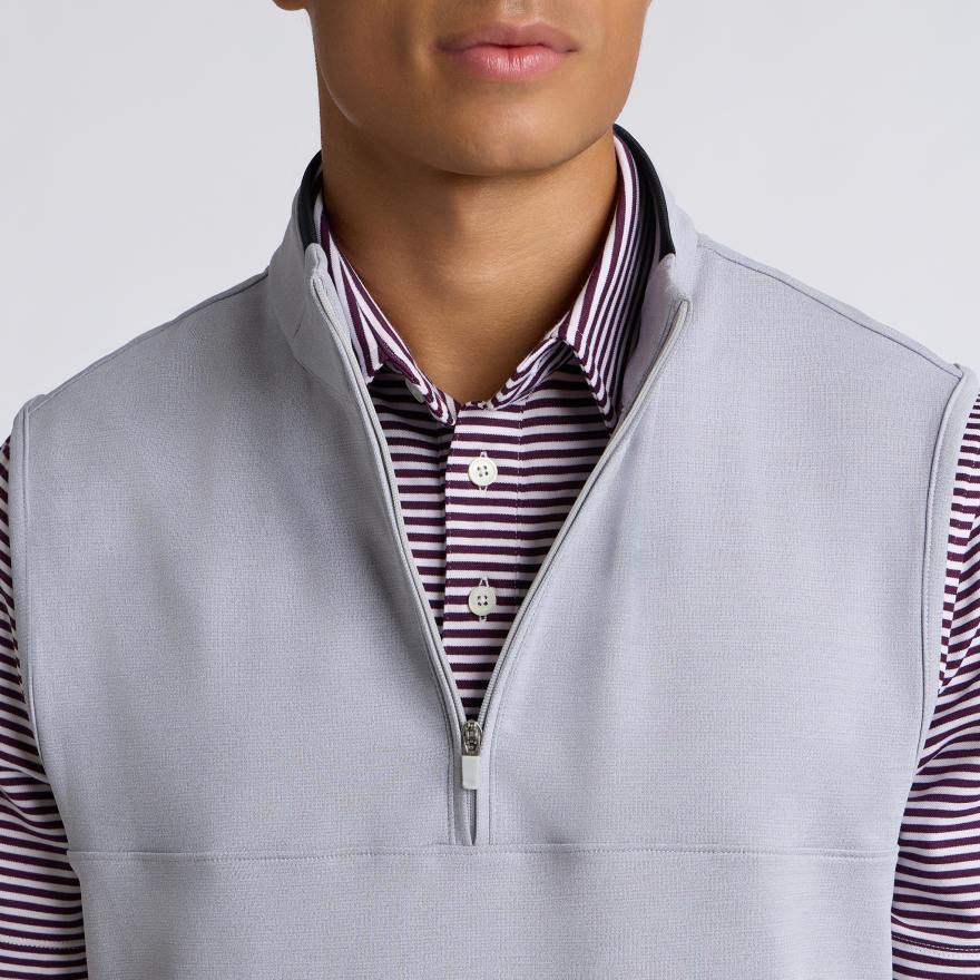 BRUSHED BACK TECH TERRY 1/4 ZIP VEST in NIMBUS MELANGE - Alternate Image 6