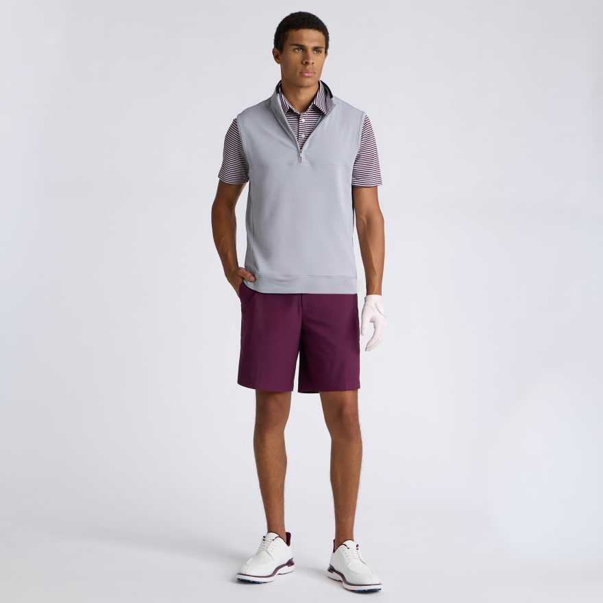 BRUSHED BACK TECH TERRY 1/4 ZIP VEST in NIMBUS MELANGE - Alternate Image 5
