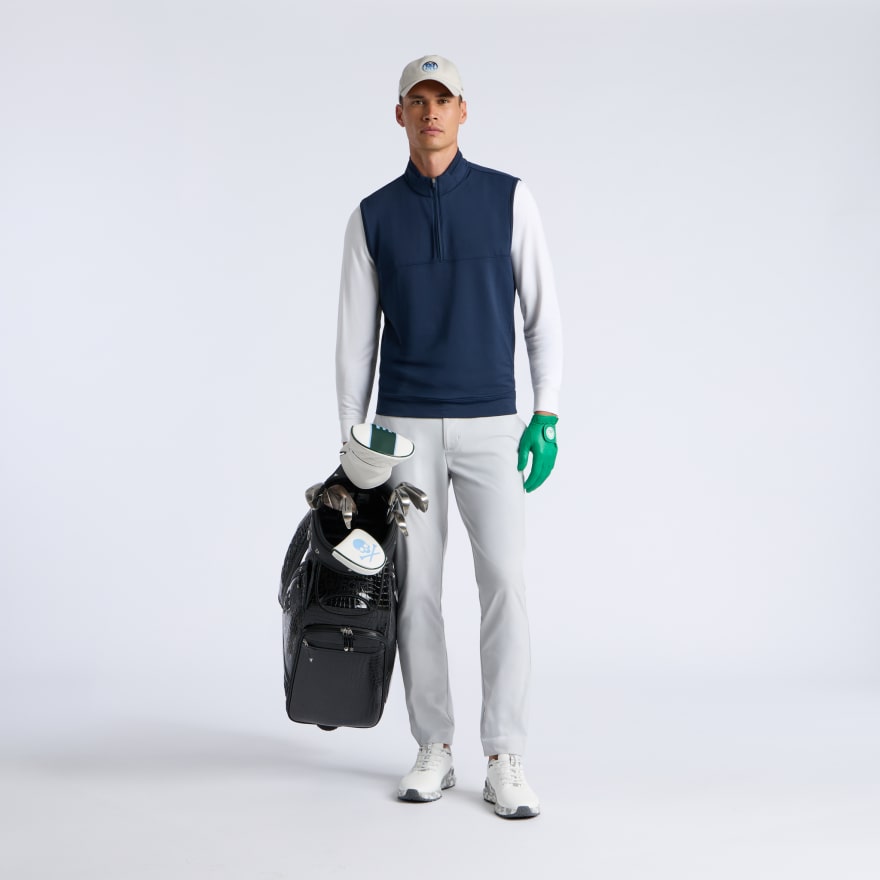 BRUSHED BACK TECH TERRY 1/4 ZIP VEST in Twilight - Alternate Image 1