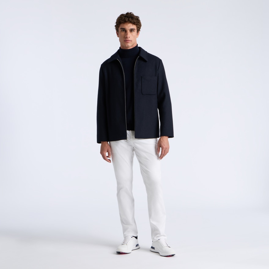 LTD RELEASE DOUBLE FACED MERINO WOOL CASHMERE SHIRT JACKET in Twilight - Alternate Image 4