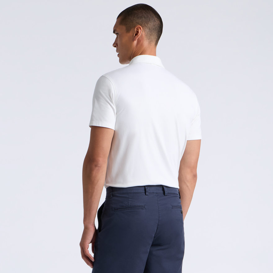 LUXE COTTON BLEND POLO in Snow - Alternate Image 3