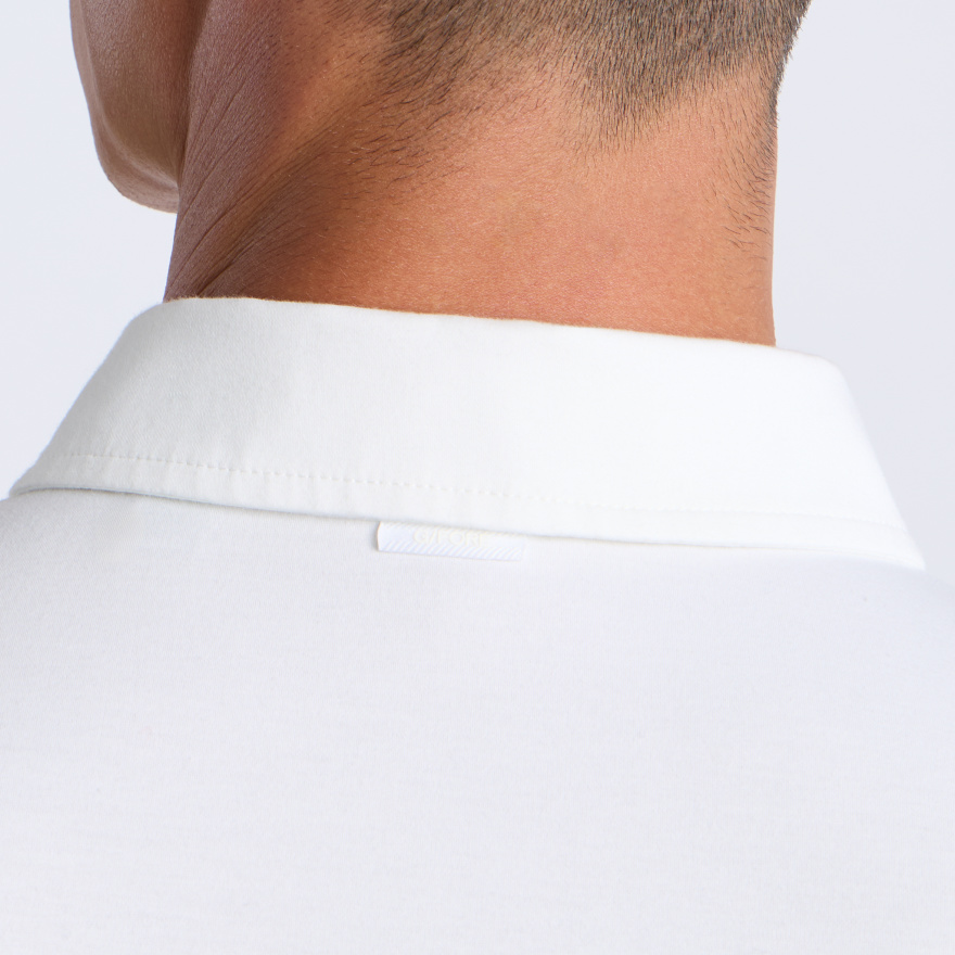 LUXE COTTON BLEND POLO in Snow - Alternate Image 4
