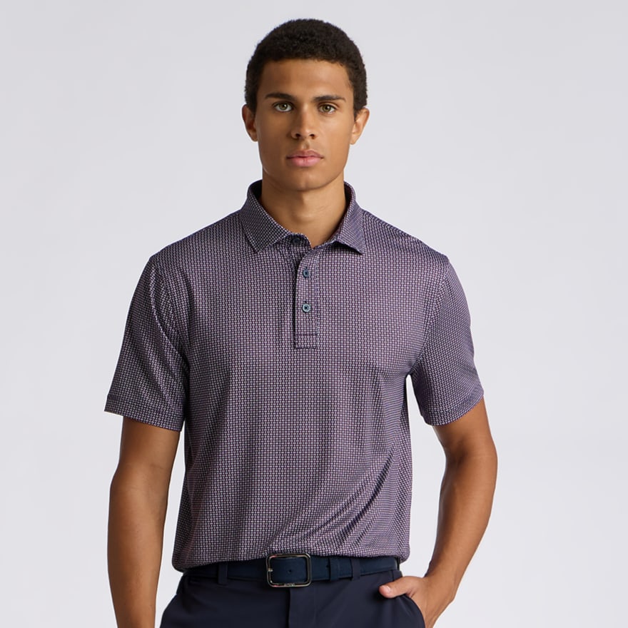 MOD GEO TECH JERSEY POLO in TWILIGHT / DARK PLUM - Alternate Image 2