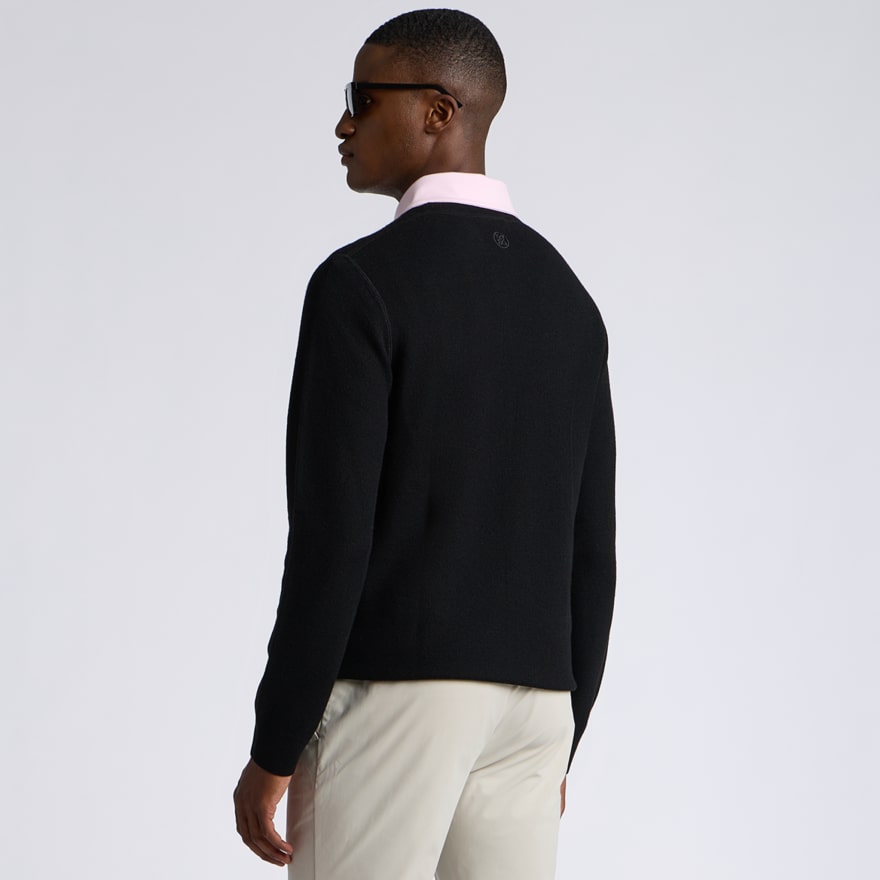 THE CLUB MERINO WOOL CREWNECK SWEATER in Onyx - Alternate Image 3