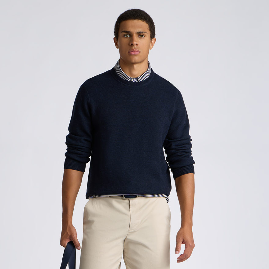 THE CLUB MERINO WOOL CREWNECK JUMPER in Twilight - Alternate Image 2