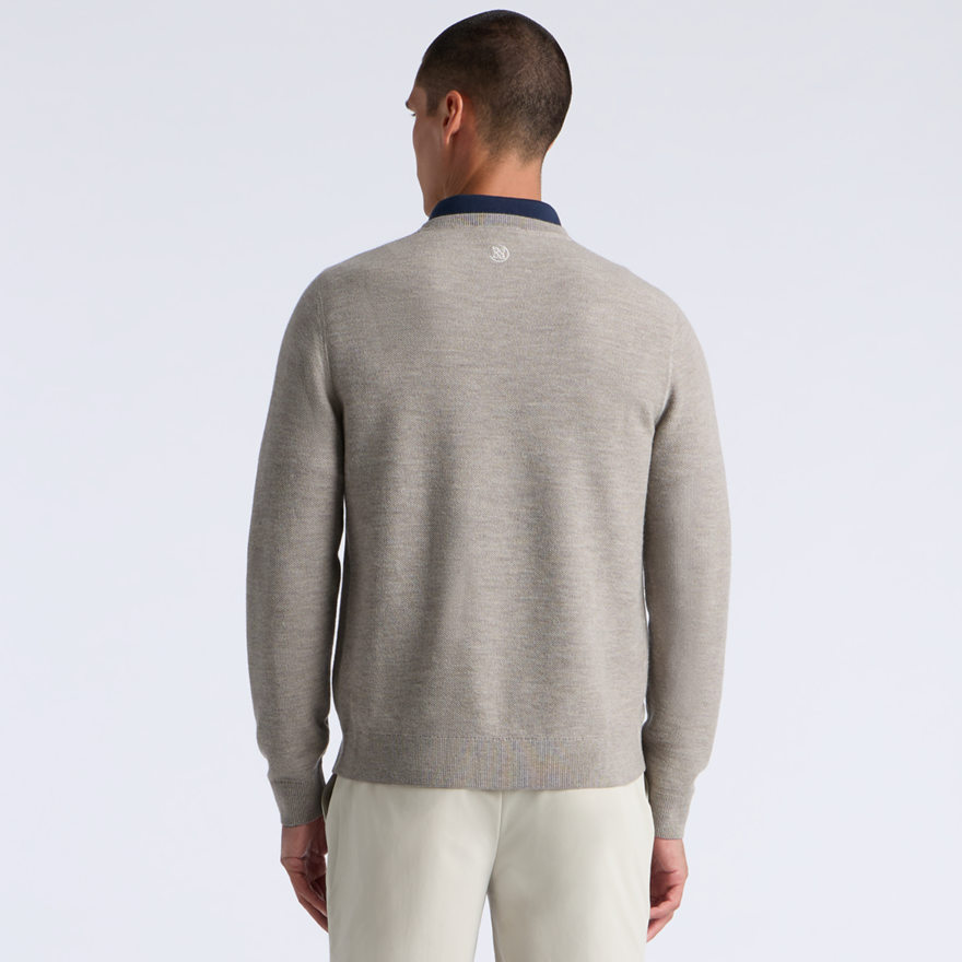 THE CLUB MERINO WOOL CREWNECK SWEATER in PUMICE MELANGE - Alternate Image 3