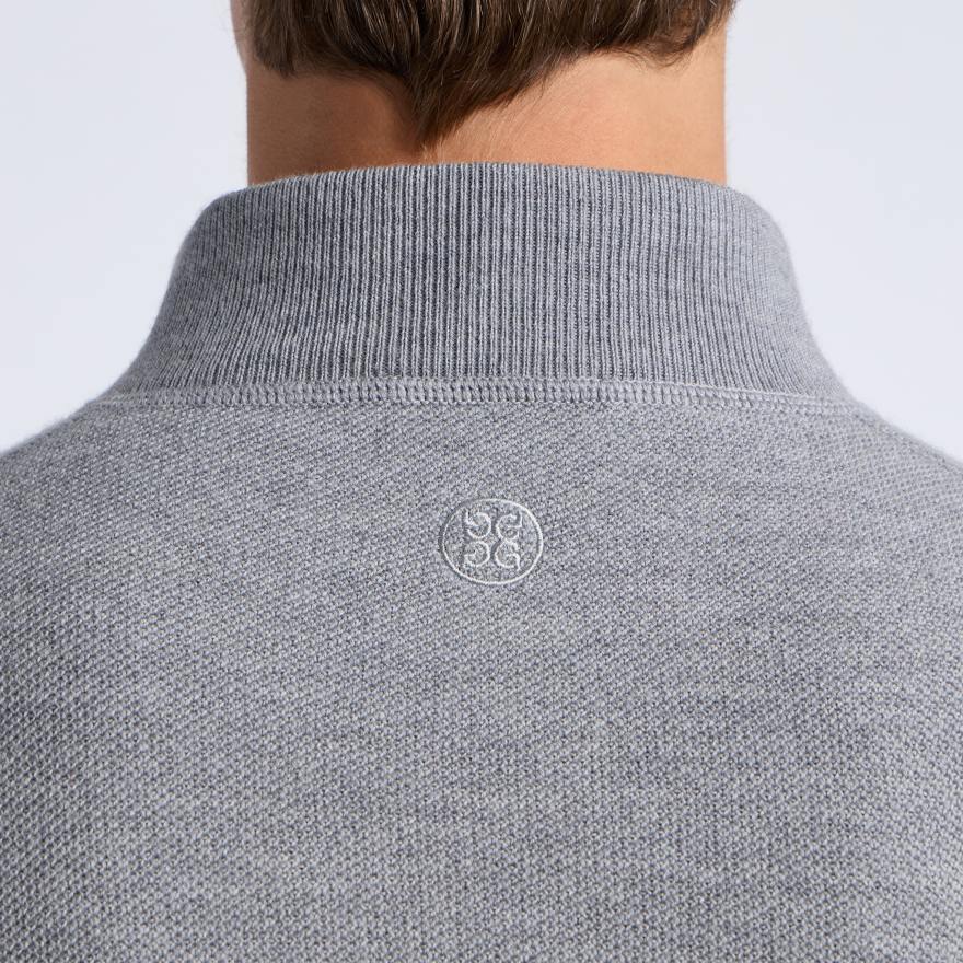 THE CLUB MERINO WOOL 1/4 ZIP SWEATER in NIMBUS MELANGE - Alternate Image 4