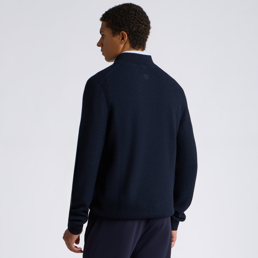 THE CLUB MERINO WOOL 1/4 ZIP SWEATER in Twilight - Alternate Image 2