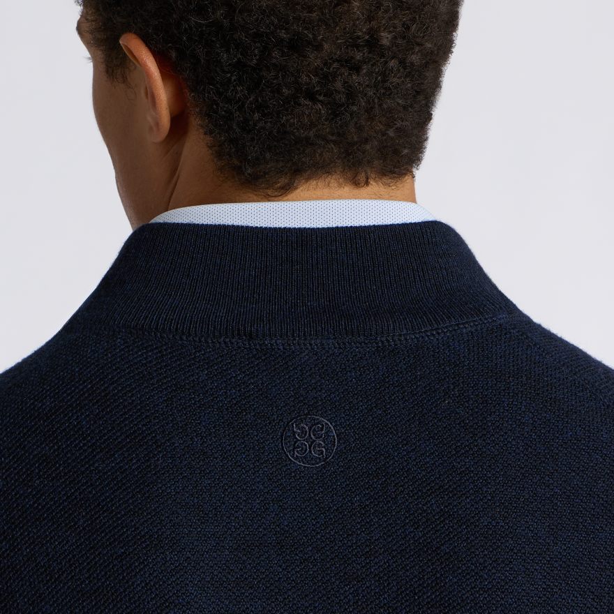 THE CLUB MERINO WOOL 1/4 ZIP SWEATER in Twilight - Alternate Image 3
