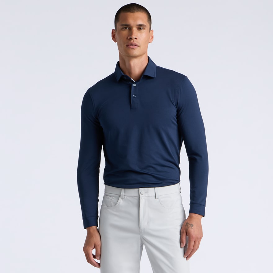 ALL PLAY STRETCH KNIT LONG SLEEVE POLO in Twilight - Alternate Image 2
