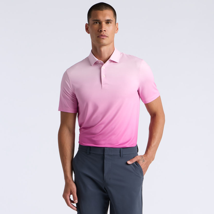 GRADIENT TECH JERSEY POLO in BLUSH / DARK PLUM - Alternate Image 2
