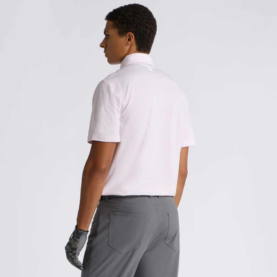 ALL PLAY STRIPE STRETCH KNIT POLO in Blush - Alternate Image 3