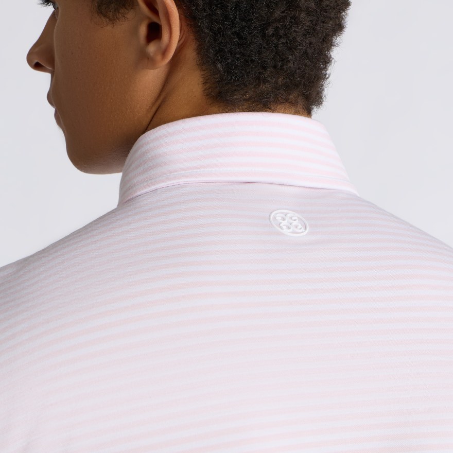 ALL PLAY STRIPE STRETCH KNIT POLO in Blush - Alternate Image 4