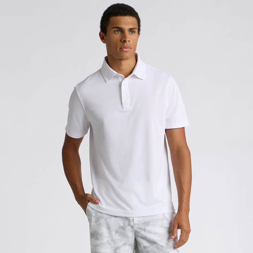 ESSENTIAL PERFORMANCE PIQU&Eacute; POLO in Snow - Alternate Image 2