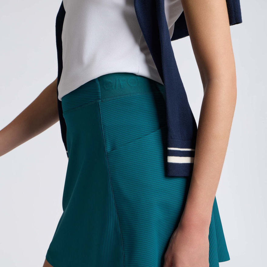 2-TONE RIB KNOCKOUT A-LINE SKORT in MARINE TEAL - Alternate Image 4