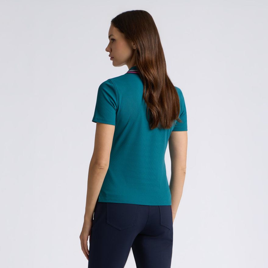 TECH NYLON RIB POLO in MARINE TEAL - Alternate Image 3