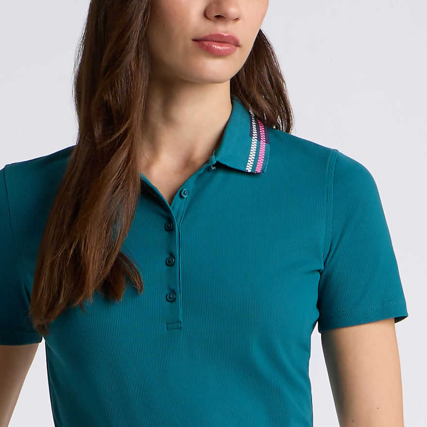 TECH NYLON RIB POLO in MARINE TEAL - Alternate Image 4