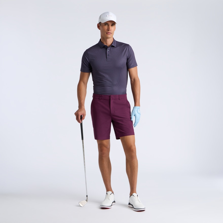 DIAMOND GEO TECH JERSEY POLO in TWILIGHT / DARK PLUM - Alternate Image 1