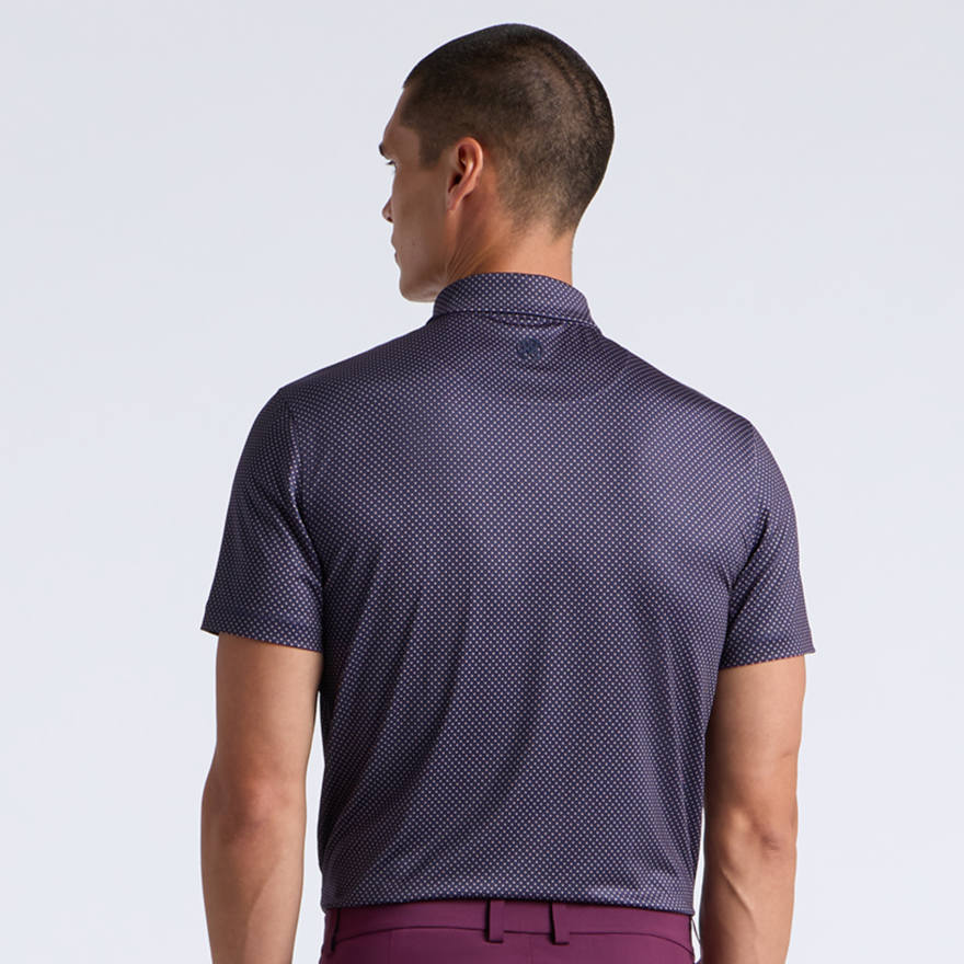 DIAMOND GEO TECH JERSEY POLO in TWILIGHT / DARK PLUM - Alternate Image 3