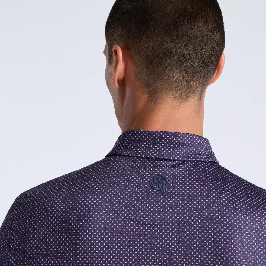 DIAMOND GEO TECH JERSEY POLO in TWILIGHT / DARK PLUM - Alternate Image 4