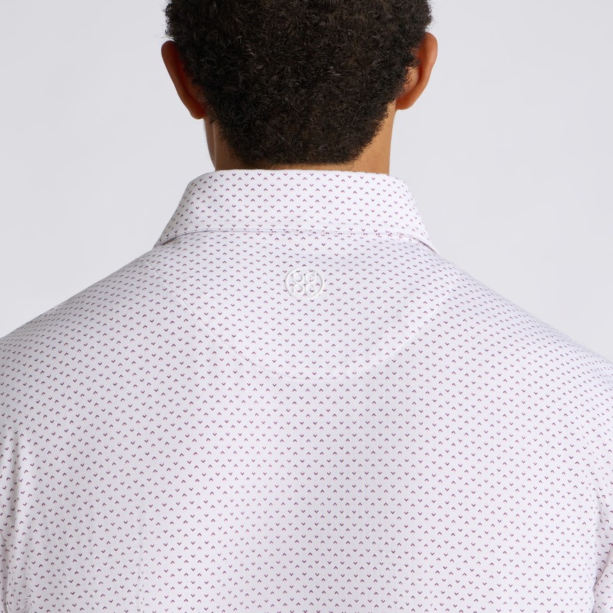 ALL PLAY SPADE GEO STRETCH KNIT POLO in SNOW / DARK PLUM - Alternate Image 2