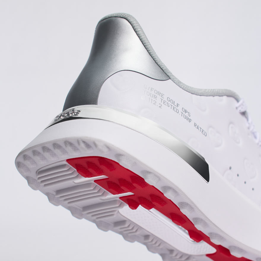 WOMEN'S G.112 EMBOSSED HEART G'S GOLF SHOE in SNOW / SILVER - Alternate Image 1