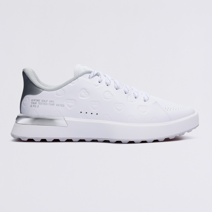 WOMEN'S G.112 EMBOSSED HEART G'S GOLF SHOE in SNOW / SILVER - Alternate Image 2