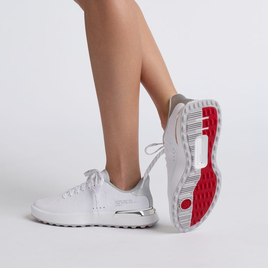 WOMEN'S G.112 EMBOSSED HEART G'S GOLF SHOE in SNOW / SILVER - Alternate Image 5