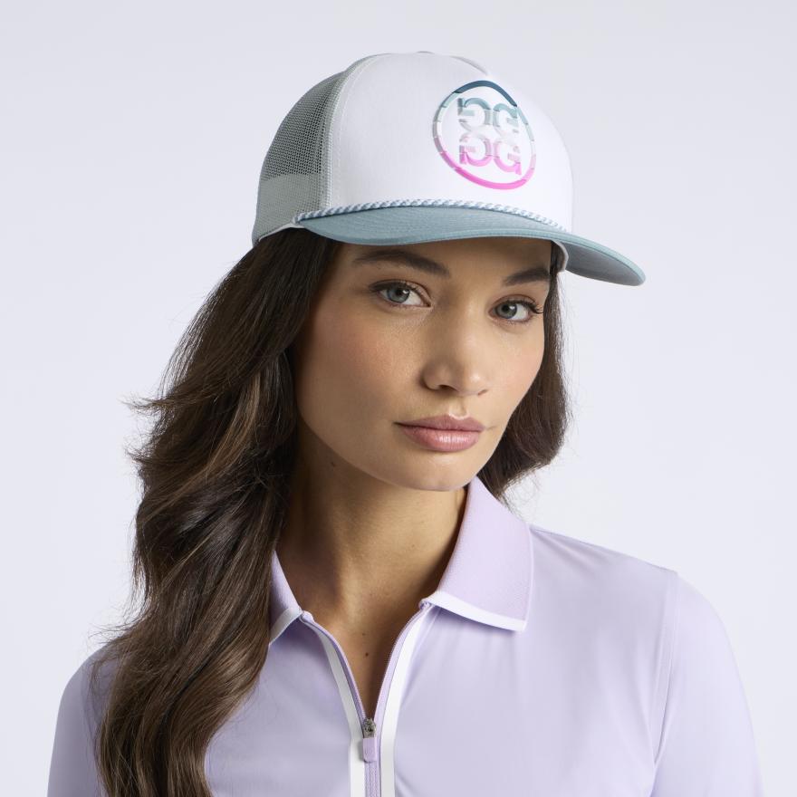 GRADIENT CIRCLE G'S TRUCKER HAT in SNOW / SEA FOAM - Alternate Image 2