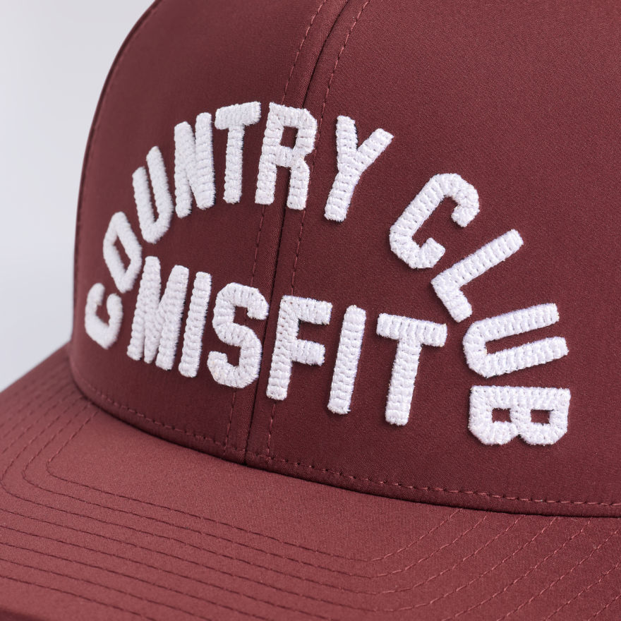 COUNTRY CLUB MISFIT PERFORATED DELTA HAT in DARK PLUM - Alternate Image 1