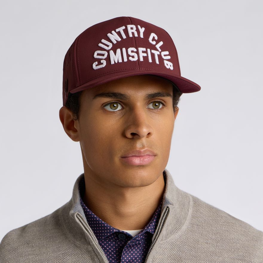 COUNTRY CLUB MISFIT PERFORATED DELTA HAT in DARK PLUM - Alternate Image 2